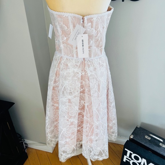 NADINE MERABI Olivia Strapless Lace Dress, Designer Luxury Medium (8) White, NWT - Picture 14 of 17
